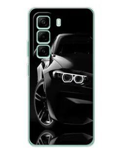 Чехол для Infinix Hot 50 Pro Plus с картинкой «Черная BMW — профиль»