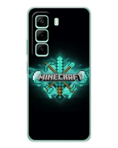 Чехол для Infinix Hot 50 Pro Plus с картинкой «Minecraft Diamond лого» Чехол для Infinix Hot 50 Pro Plus с картинкой «Minecraft Diamond лого»