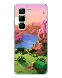 Чехол для Infinix Hot 50 Pro Plus с картинкой «Розовое дерево Minecraft»