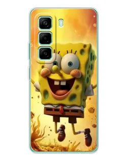 Чехол для Infinix Hot 50 Pro Plus с картинкой «Губка Боб прыгает»