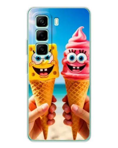 Чехол для Infinix Hot 50 Pro Plus с картинкой «Спанч Боб мороженое»