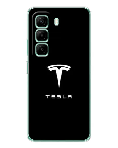 Чехол для Infinix Hot 50 Pro Plus с картинкой «Tesla White Logo»