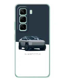 Чехол для Infinix Hot 50 Pro Plus с картинкой «Серебристый Cybertruck Tesla»