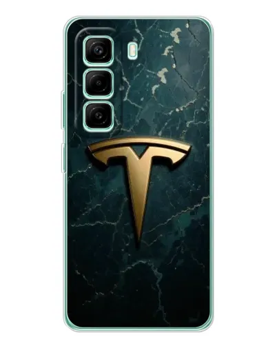 Чехол для Infinix Hot 50 Pro Plus с картинкой «Мраморная Tesla Gold»