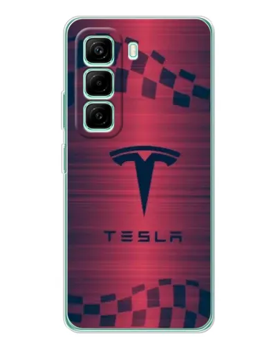 Чехол для Infinix Hot 50 Pro Plus с картинкой «Тесла красный карбон»