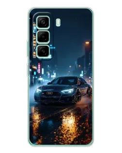 Чехол для Infinix Hot 50 Pro Plus с картинкой «Ночной город и Audi»