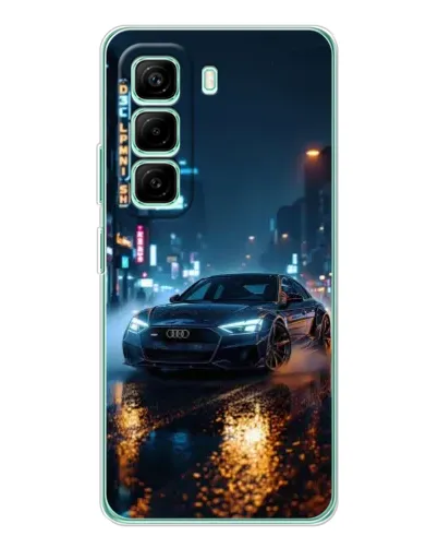 Чехол для Infinix Hot 50 Pro Plus с картинкой «Ночной город и Audi»