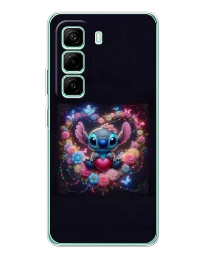 Чехол для Infinix Hot 50 Pro Plus с картинкой «Stitch в цветах»