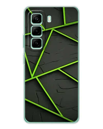 Чехол для Infinix Hot 50 Pro Plus с картинкой «Зеленые геометрические линии»