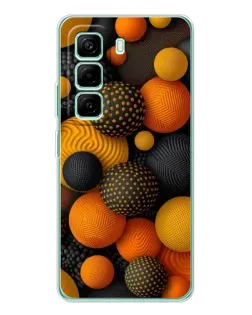 Чехол для Infinix Hot 50 Pro Plus с картинкой «Объемные оранжевые сферы»