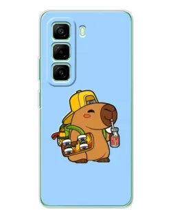 Чехол для Infinix Hot 50 Pro Plus с картинкой «Капибара на скейте»