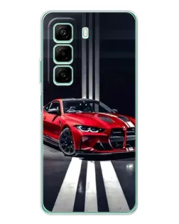 Чехол для Infinix Hot 50 Pro с картинкой «Красная BMW на дороге»