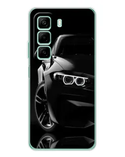 Чехол для Infinix Hot 50 Pro с картинкой «Черная BMW — профиль»