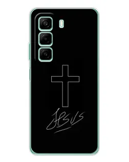 Чехол для Infinix Hot 50 Pro с картинкой «Графический крест Jesus»