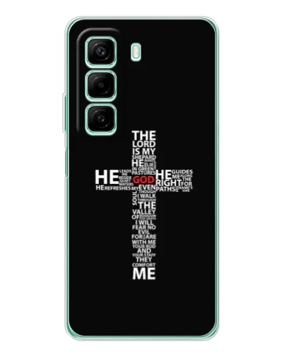 Чехол для Infinix Hot 50 Pro с картинкой «Текстовый крест» Чехол для Infinix Hot 50 Pro с картинкой «Текстовый крест»