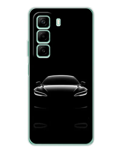 Чехол для Infinix Hot 50 Pro с картинкой «Силуэт Tesla Night»
