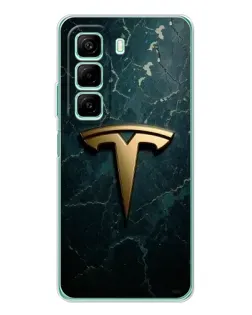 Чехол для Infinix Hot 50 Pro с картинкой «Мраморная Tesla Gold»