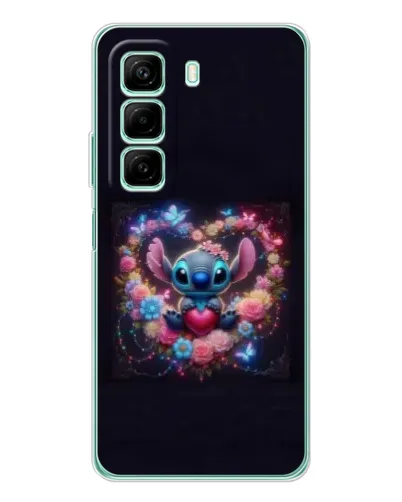 Чехол для Infinix Hot 50 Pro с картинкой «Stitch в цветах»