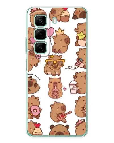 Чехол для Infinix Hot 50 Pro с картинкой «Стикерпак с капибарами» Чехол для Infinix Hot 50 Pro с картинкой «Стикерпак с капибарами»