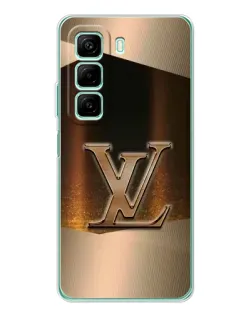 Чехол для Infinix Hot 50 с картинкой «LV — золотое сияние»