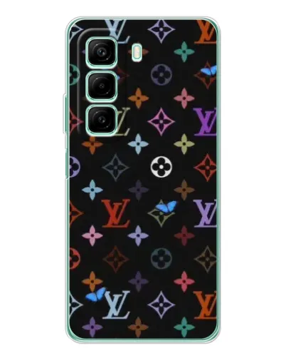 Чехол для Infinix Hot 50 с картинкой «Цветная монограмма LV»