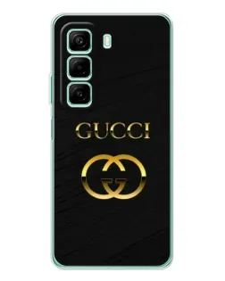 Чехол для Infinix Hot 50 с картинкой «Золотой логотип Gucci»