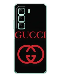 Чехол для Infinix Hot 50 с картинкой «Gucci — красный логотип»