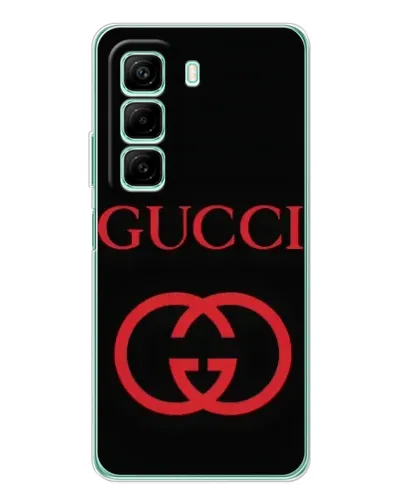 Чехол для Infinix Hot 50 с картинкой «Gucci — красный логотип»