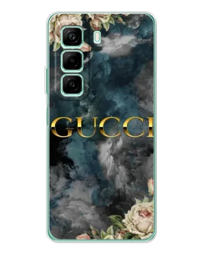 Чехол для Infinix Hot 50 с картинкой «Абстрактные цветы Gucci»