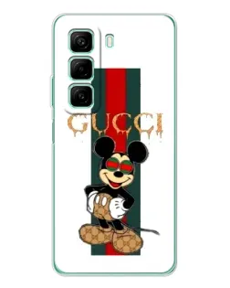 Чехол для Infinix Hot 50 с картинкой «Микки Маус Gucci — полосы»