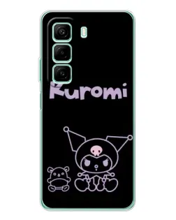 Чехол для Infinix Hot 50 с картинкой «Kuromi — черный минимализм»