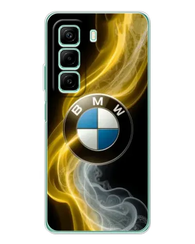 Чехол для Infinix Hot 50 с картинкой «Золотистый дым BMW»
