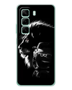 Чехол для Infinix Hot 50 с картинкой «BMW и лев»