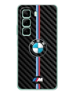 Чехол для Infinix Hot 50 с картинкой «Эмблема BMW и карбон»