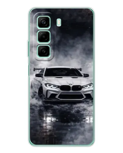 Чехол для Infinix Hot 50 с картинкой «BMW сквозь туман»