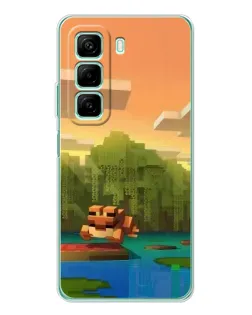Чохол для Infinix Hot 50 з картинкою «Майнкрафт захід сонця»