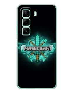 Чохол для Infinix Hot 50 з картинкою «Minecraft Diamond лого»
