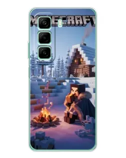 Чохол для Infinix Hot 50 з картинкою «Зимовий Minecraft»