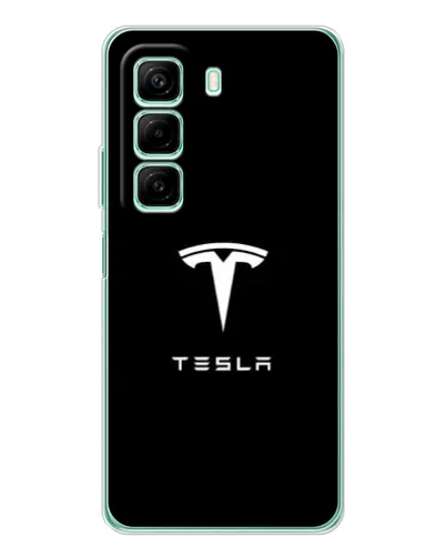 Чехол для Infinix Hot 50 с картинкой «Tesla White Logo»