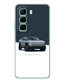 Чехол для Infinix Hot 50 с картинкой «Серебристый Cybertruck Tesla»