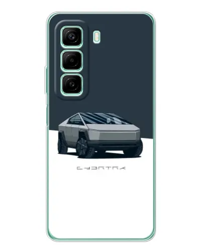 Чехол для Infinix Hot 50 с картинкой «Серебристый Cybertruck Tesla»