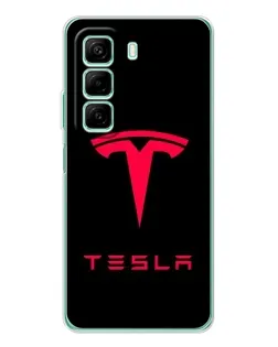 Чехол для Infinix Hot 50 с картинкой «Tesla Red Logo»