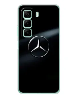 Чехол для Infinix Hot 50 с картинкой «Mercedes на металле»