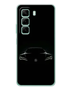 Чехол для Infinix Hot 50 с картинкой «Mercedes — силуэт авто»