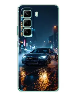 Чехол для Infinix Hot 50 с картинкой «Ночной город и Audi»