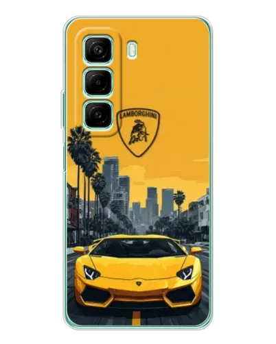 Чехол для Infinix Hot 50 с картинкой «Желтый Lamborghini город» Чехол для Infinix Hot 50 с картинкой «Желтый Lamborghini город»