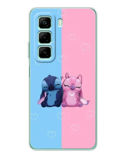 Чехол для Infinix Hot 50 с картинкой «Stitch и Angel Love»