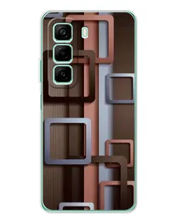 Чехол для Infinix Hot 50 с картинкой «Коричневые объемные квадраты»
