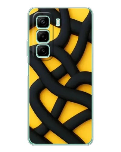 Чехол для Infinix Hot 50 с картинкой «Черное желтое переплетение» Чехол для Infinix Hot 50 с картинкой «Черное желтое переплетение»