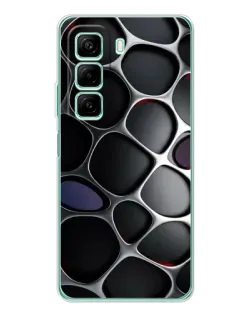Чехол для Infinix Hot 50 с картинкой «Объемная темная решетка»